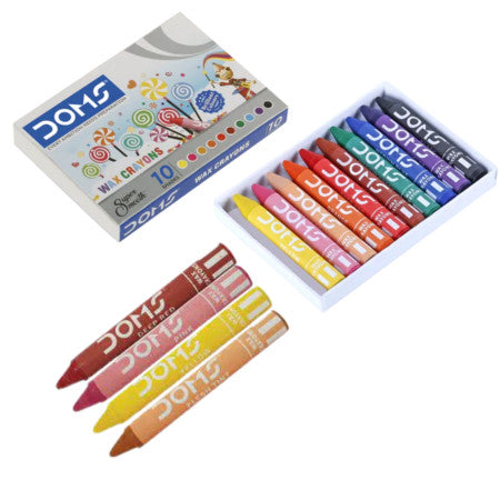 Doms WAX CRAYONS 10 Shades(Pack of 5)