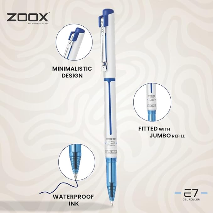 Zoox E7 Roller Gel Pen- Blue