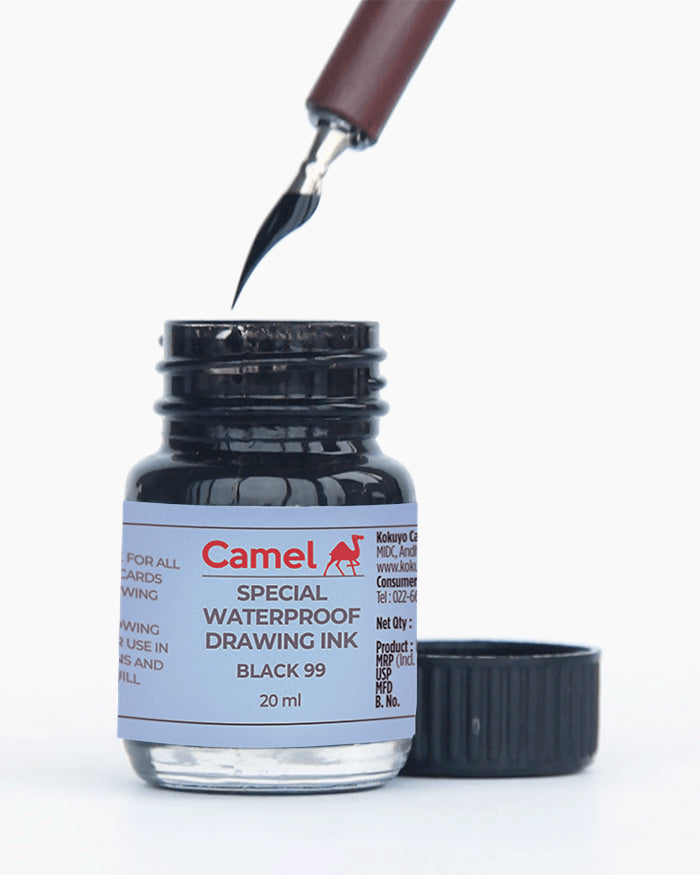 Camel Special Waterproof Ink 20ml - (Black-99)