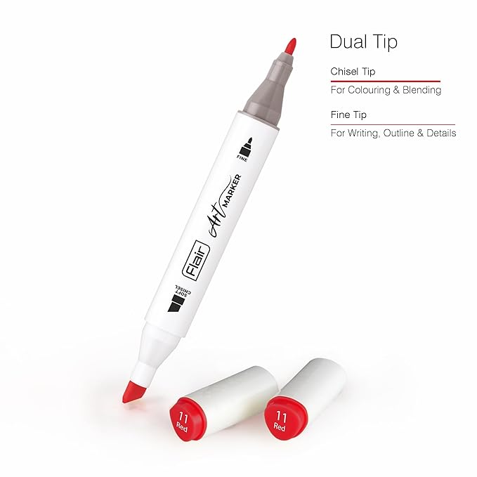 Flair Creative Soft Art Marker Dual Tip 12 Shades