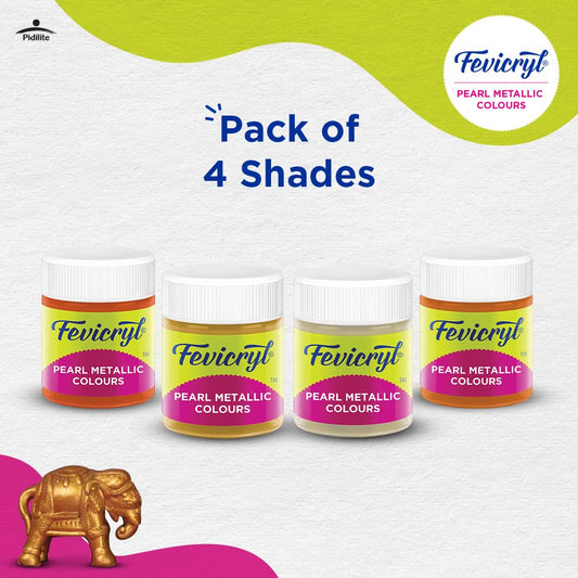 Fevicryl Acrylic Pearl Metallic Colours (Set of 4)