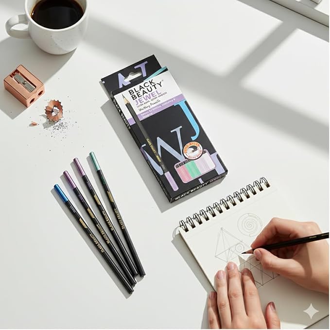 Black Beauty JEWEL Writing Pencils (Set of 10)