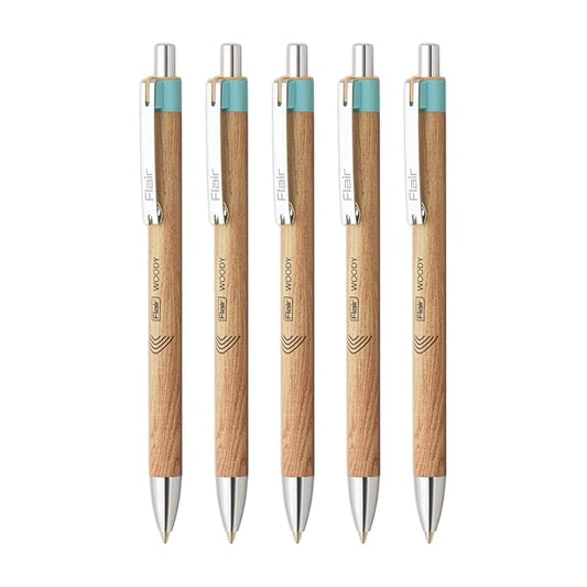 Flair WOODY CLIQ Ball Pen (Pack of 5)