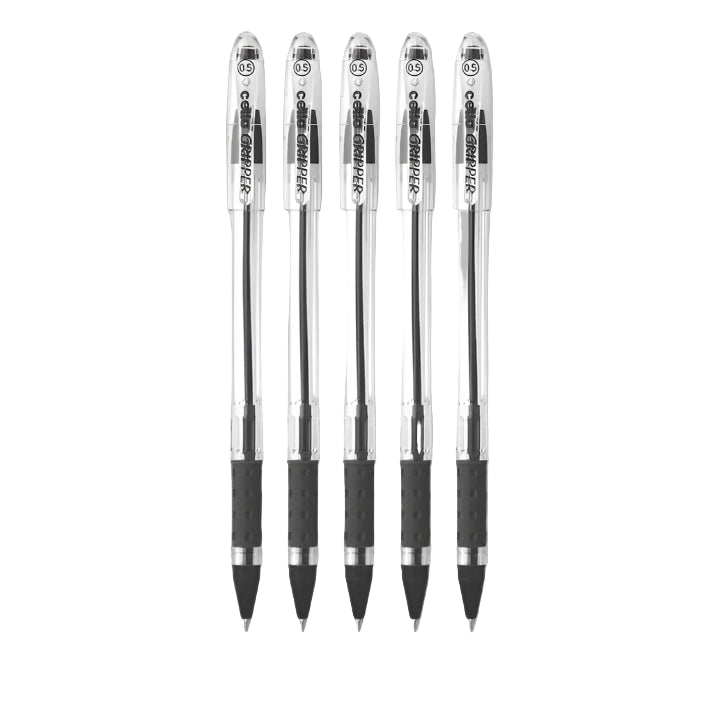 Cello GRIPPER Ball Pen- Black (Pack of 5)