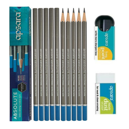 Apsara ABSOLUTE Extra Dark Pencil (Pack of 10)
