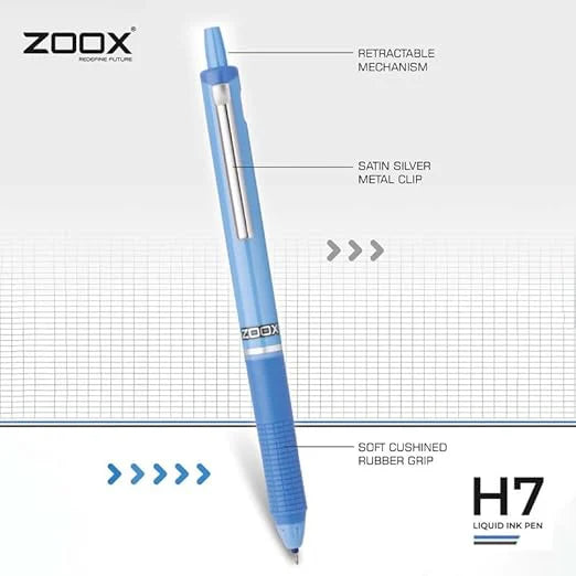 Zoox H7 Liquid Ink Pen- Blue