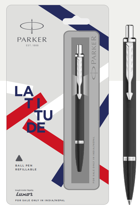 Parker LATITUDE MATTE BLACK Ball Pen with Chrome Trim