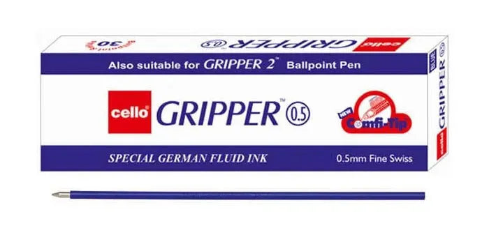 Cello GRIPPER Ball Pen Refill - Blue (10 Pcs)