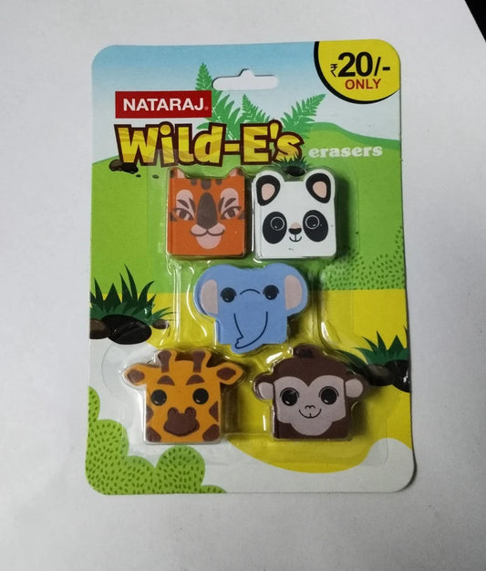 Nataraj WILD'Es Eraser (Pack of 5)