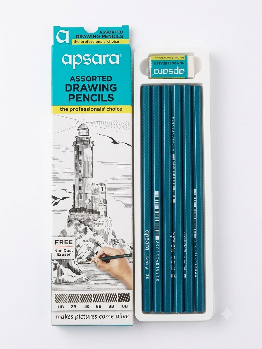 Apsara Drawing Pencils (6 Assorted Grades)
