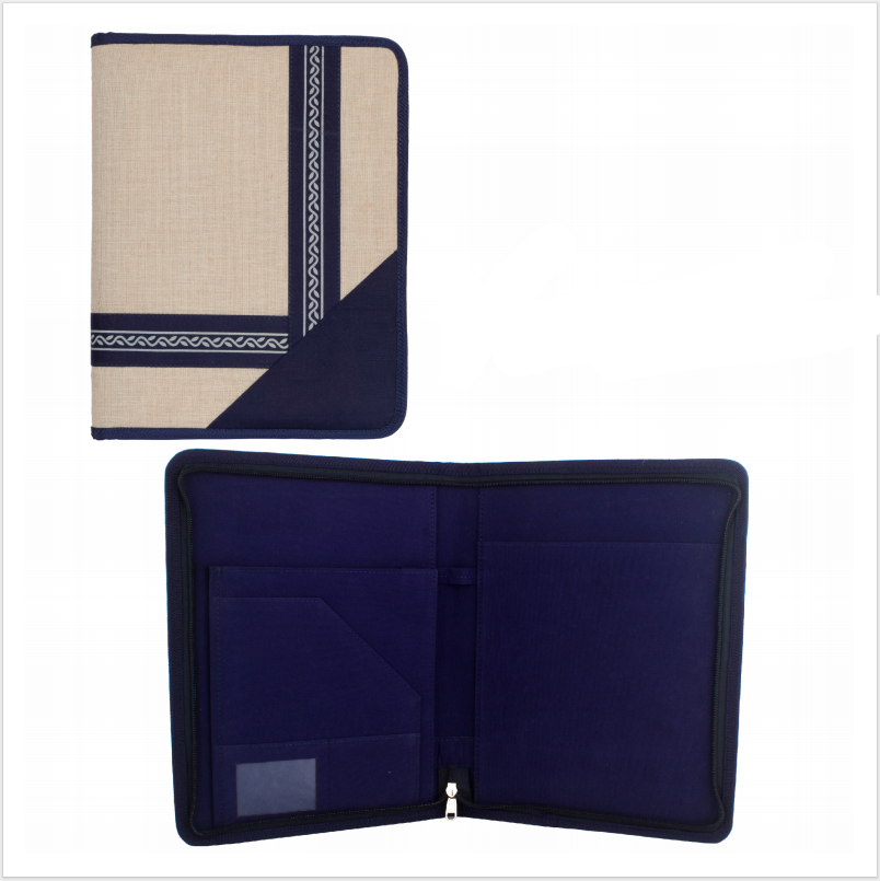 The DEEP BLUE Decorative Jute Folder