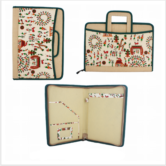 WARLI Inspired Organizing Jute Folder