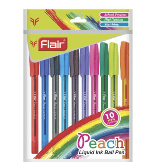Flair PEACH Ball Pen (Set of 10 Colours)