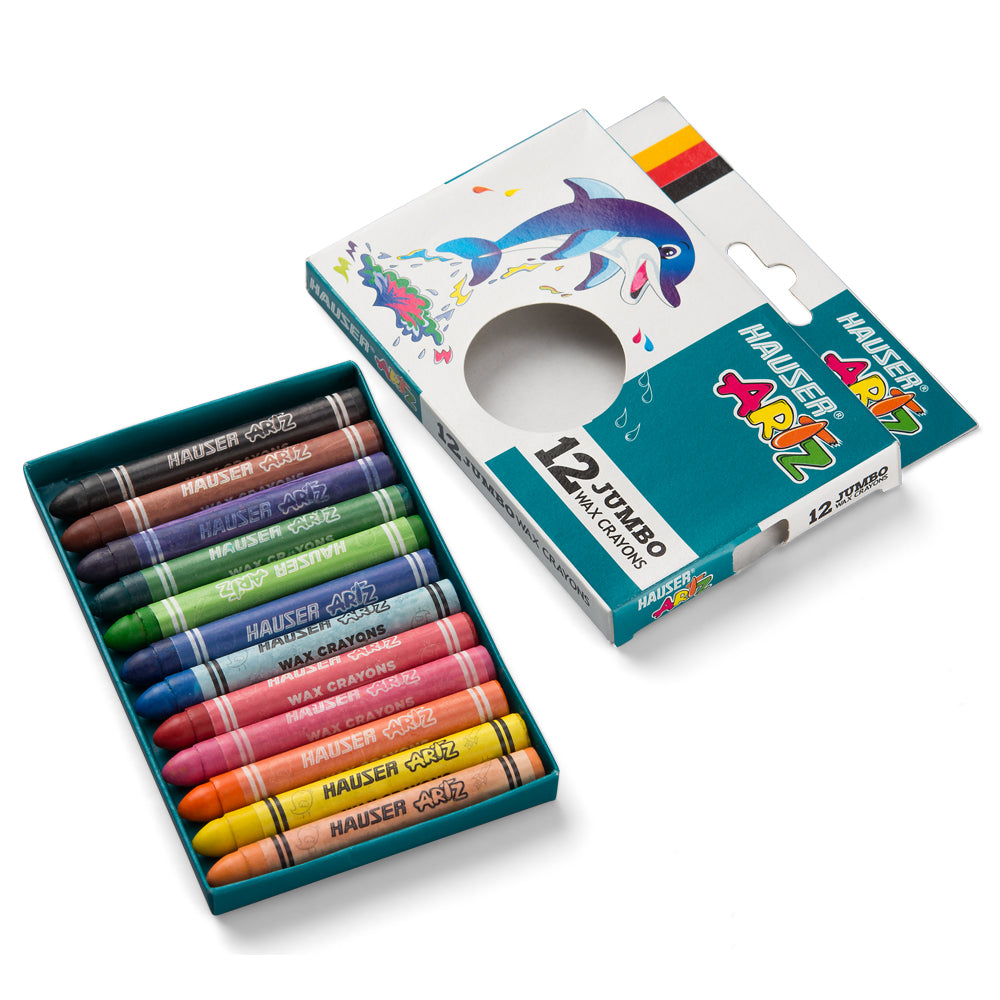 Hauser Artz JUMBO WAX CRAYONS - 12 Shades