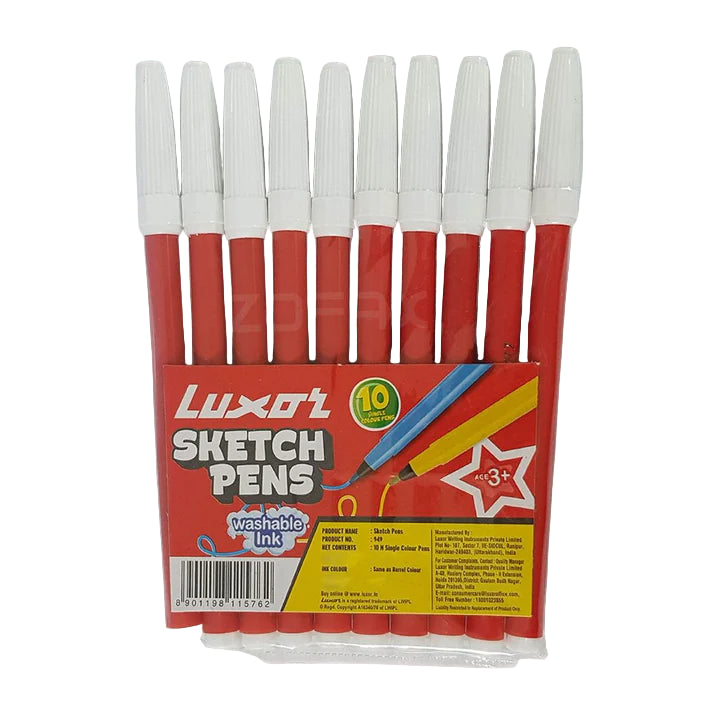 Luxor SKETCH PENS- Black/ Blue/ Red/ Green (Pack of 5)