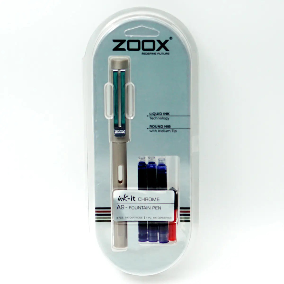 Zoox INK-IT CHROME A9 Fountain Pen- Blue