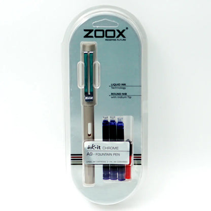Zoox INK-IT CHROME A9 Fountain Pen- Blue