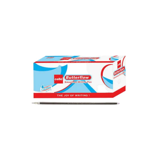 Cello BUTTERFLOW Ball Pen Refill- Blue (10 Pcs)