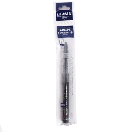 Luxor Schneider LX MAX  Roller Pen Refill- Black (Pack of 4)