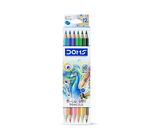 Doms Bi-COLOUR Pencil Colour (12 Shades)