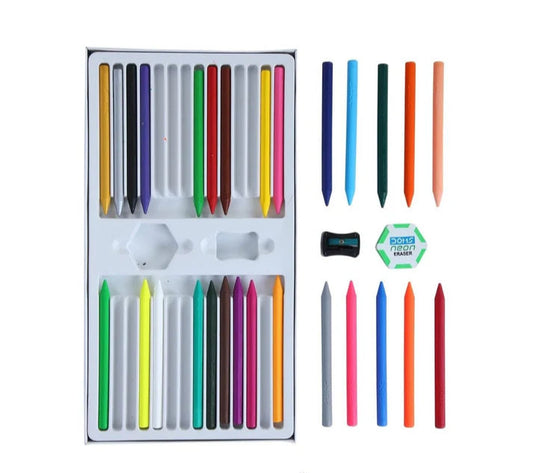 Doms PLASTIC CRAYONS 28 Shades Box Pack