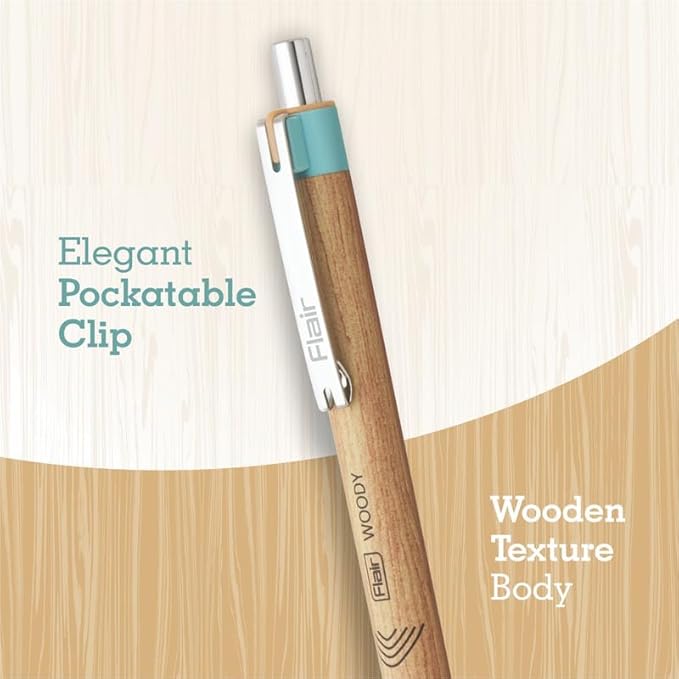Flair WOODY CLIQ Ball Pen (Pack of 5)