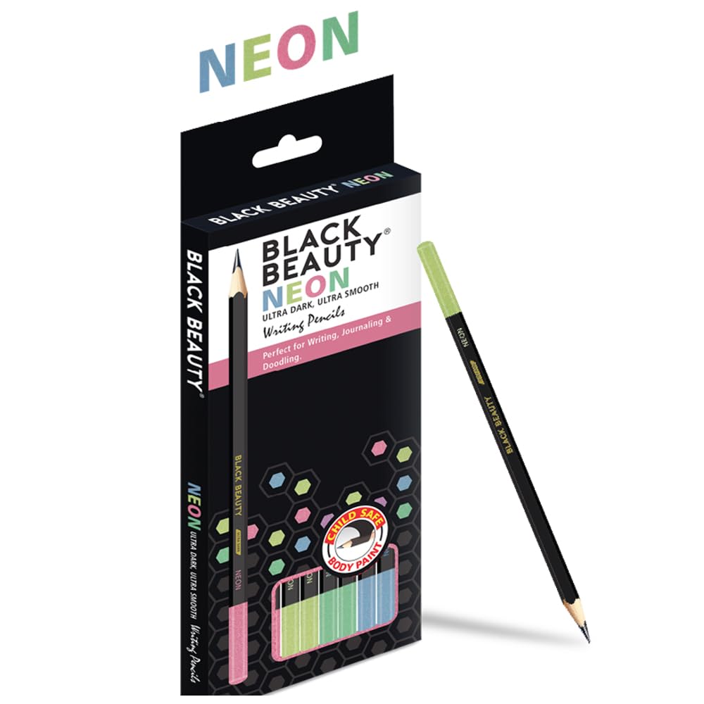 Black Beauty NEON Writing Pencils (Set of 10)
