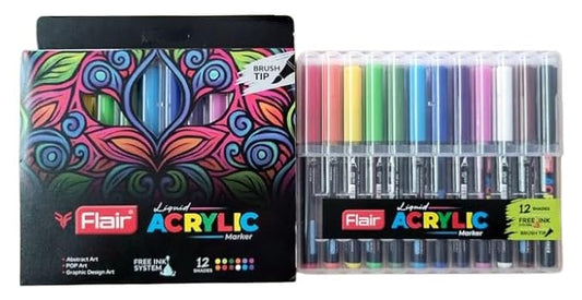 Flair Liquid Acrylic Marker -12 Shades