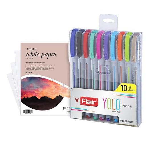 Flair YOLO TRENDZ Ball Pen (Set of 10 Colours)