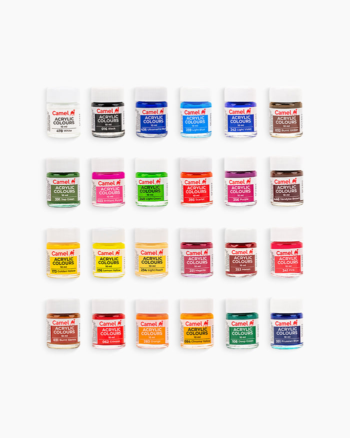 Camel Acrylic Colour 10ml (24 Shades)