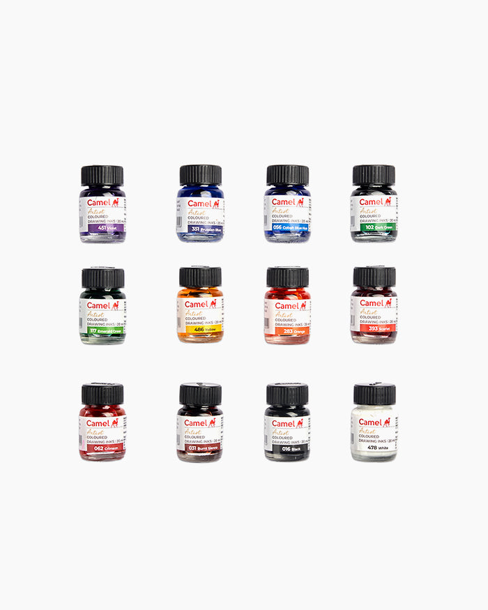 Camel Artist Coloured Drawing Ink 20ml (12 Shades)