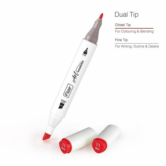 Flair Creative Soft Art Marker Dual Tip 12 Shades