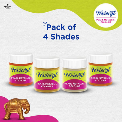 Fevicryl Acrylic Pearl Metallic Colours (Set of 4)