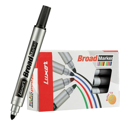 Luxor BROAD MARKER- Blue/ Black/ Red/ Green (Pack of 5)