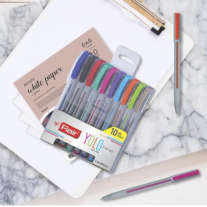 Flair YOLO TRENDZ Ball Pen (Set of 10 Colours)