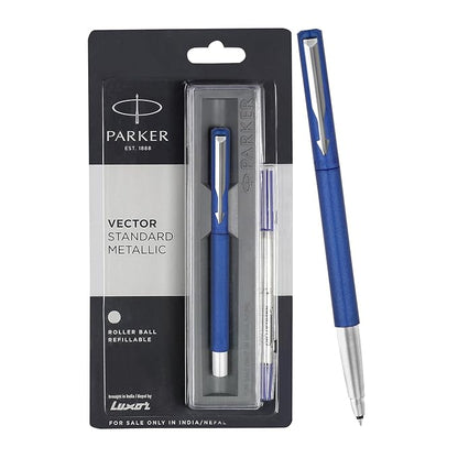 Parker VECTOR STANDARD METALLIC ROLLER BALL PEN CHROME TRIM