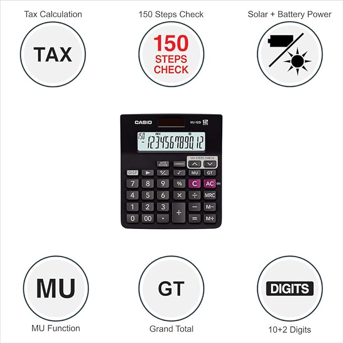 Casio MJ-12D CHECK Calculator
