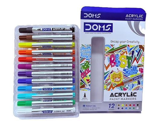Doms Acrylic Paint Marker - 12 Shades