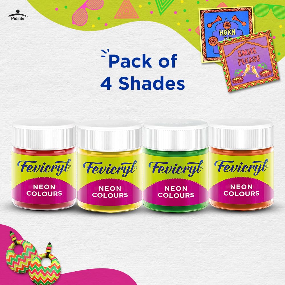 Fevicryl Acrylic Neon Colours (Set of 4)