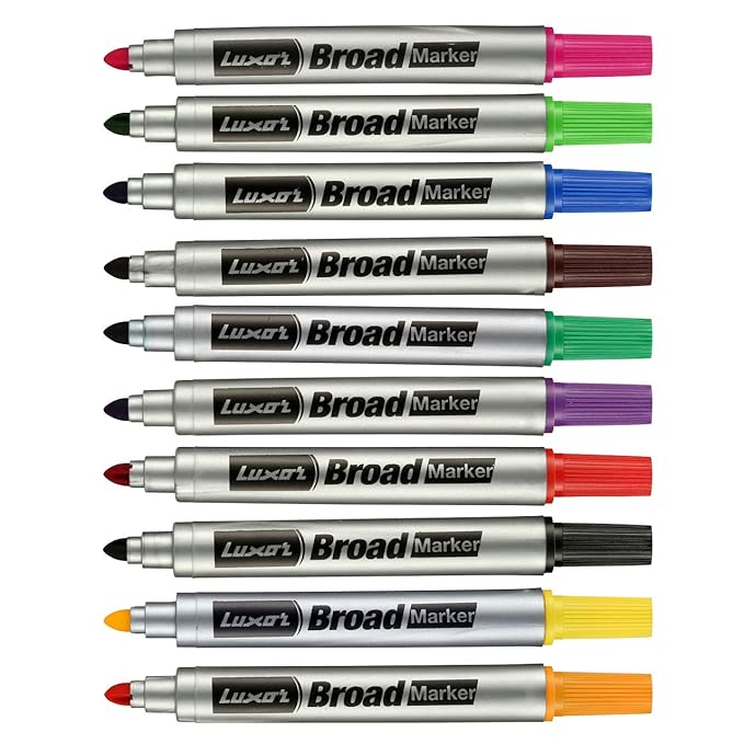 Luxor BROAD MARKER ASSORTED (Pack of 10)