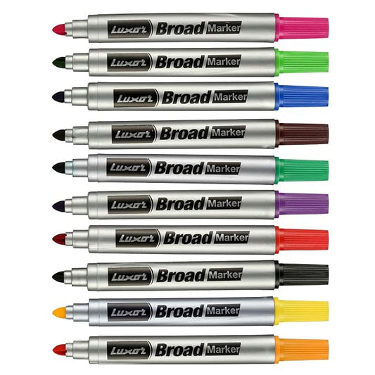 Luxor BROAD MARKER ASSORTED (Pack of 10)