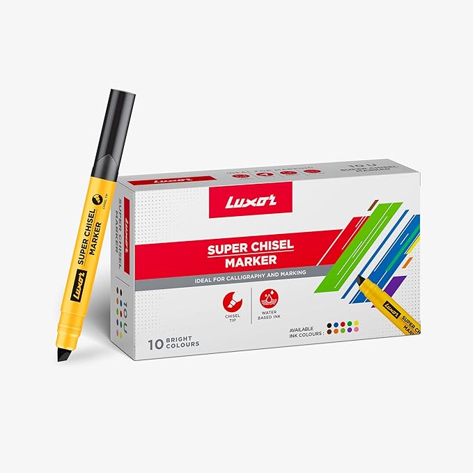 Luxor SUPER CHISEL Marker ASSORTED (Set of 10)