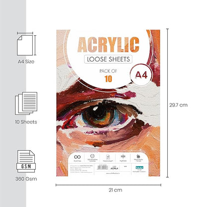 Scholar A4 Acrylic Sheet 360 GSM (10 Sheets)