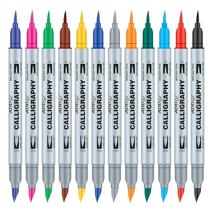 Add Gel CALLIGRAPHY  12 Dual Tip Brush Pens