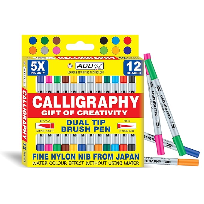 Add Gel CALLIGRAPHY  12 Dual Tip Brush Pens