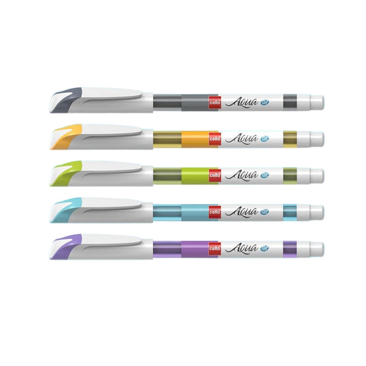 Cello AQUA Gel Pen- Black (Pack of 5)