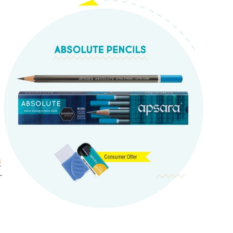 Apsara ABSOLUTE Extra Dark Pencil (Pack of 10)