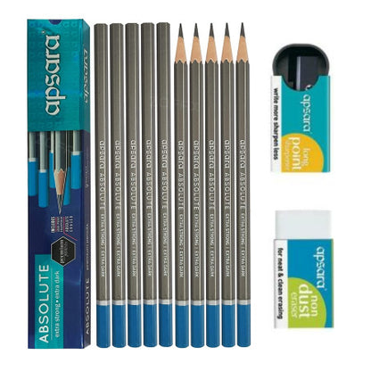 Apsara ABSOLUTE Extra Dark Pencil (Pack of 10)