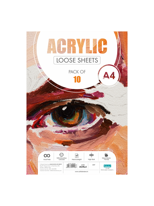 Scholar A4 Acrylic Sheet 360 GSM (10 Sheets)