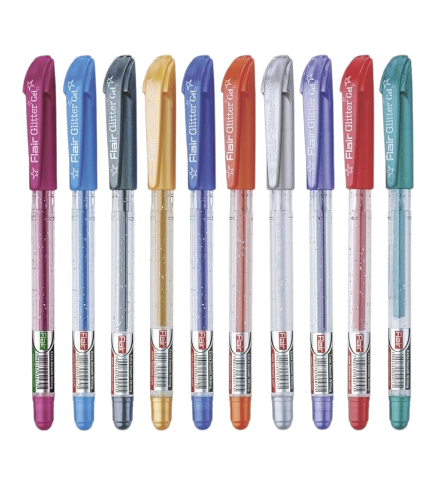 Flair GLITTER Sparkle Gel Pen (Set of 10)
